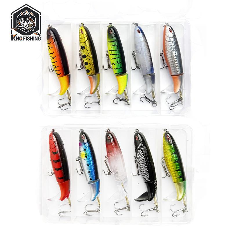 10PCS Artificial Fishing Lure, Simulation Fishing Lure with Hook, Fishing Accessories for Outdoor Fishing Equipment, Whopper Plopper, Swimbaits