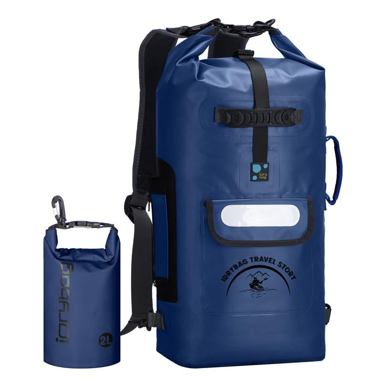 Floating Waterproof Roll-Top Dry Bag Backpack 20L/30L/40L, Waterproof Floating Dry Bags for Men, Kayak Sack,With 2L Small Dry Bag