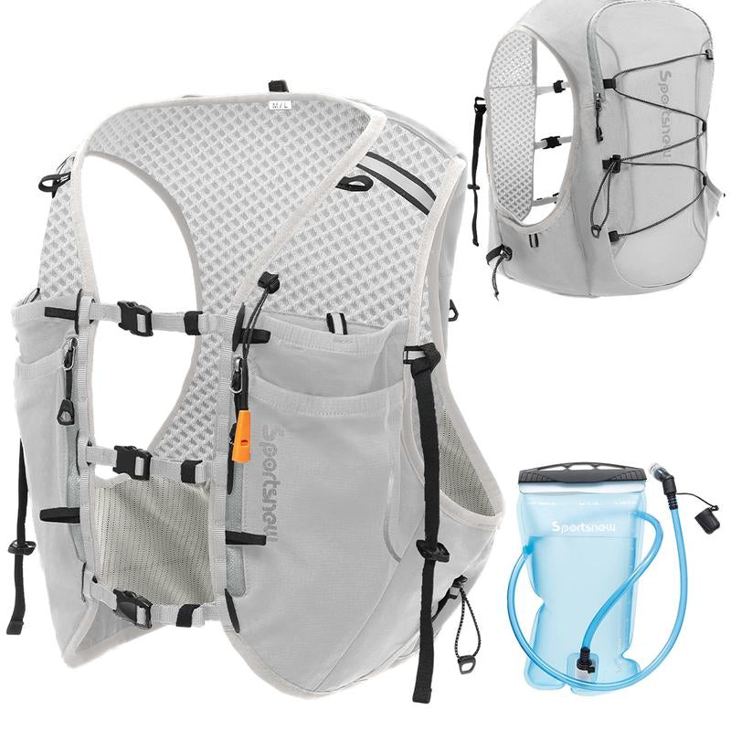 Sportsnew Running Vest for Women Men, Lightweight 10L Hydration Backpack with Waterproof Phone Pocket, 2L Water Bladder or 500Ml Soft Flasks, Breathable Pack for Hiking Trail Running Cycling Marathon