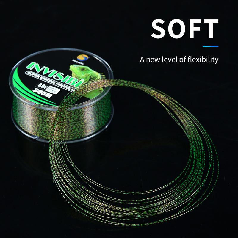 Bingolife Chameleon Invisible Spotted 300M Nylon Fishing Line - Premium German Nylon, Advanced Manufacturing, Fluorocarbon Coating