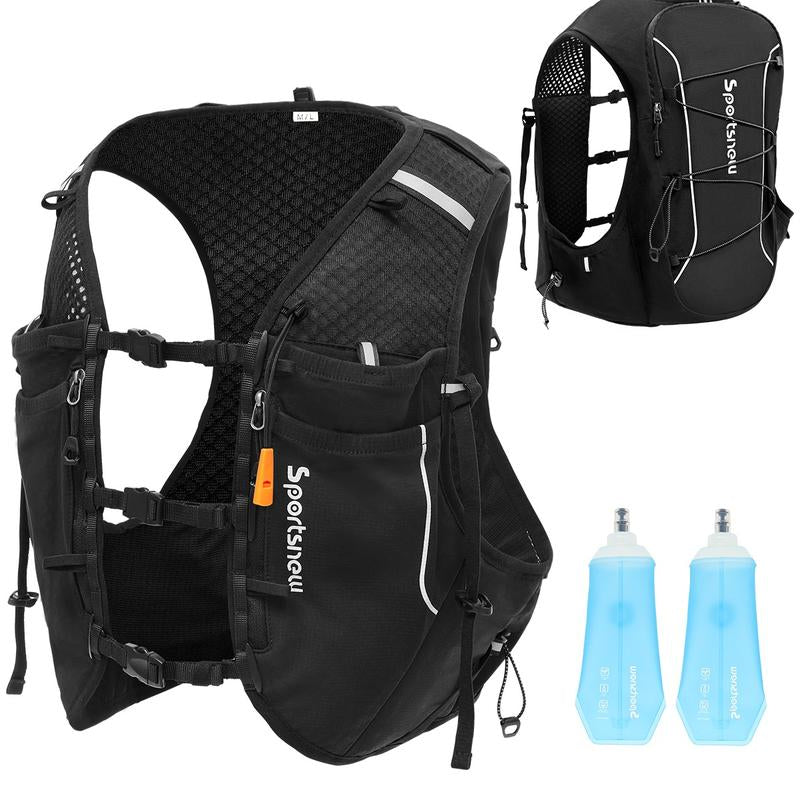 Sportsnew Running Vest for Women Men, Lightweight 10L Hydration Backpack with Waterproof Phone Pocket, 2L Water Bladder or 500Ml Soft Flasks, Breathable Pack for Hiking Trail Running Cycling Marathon