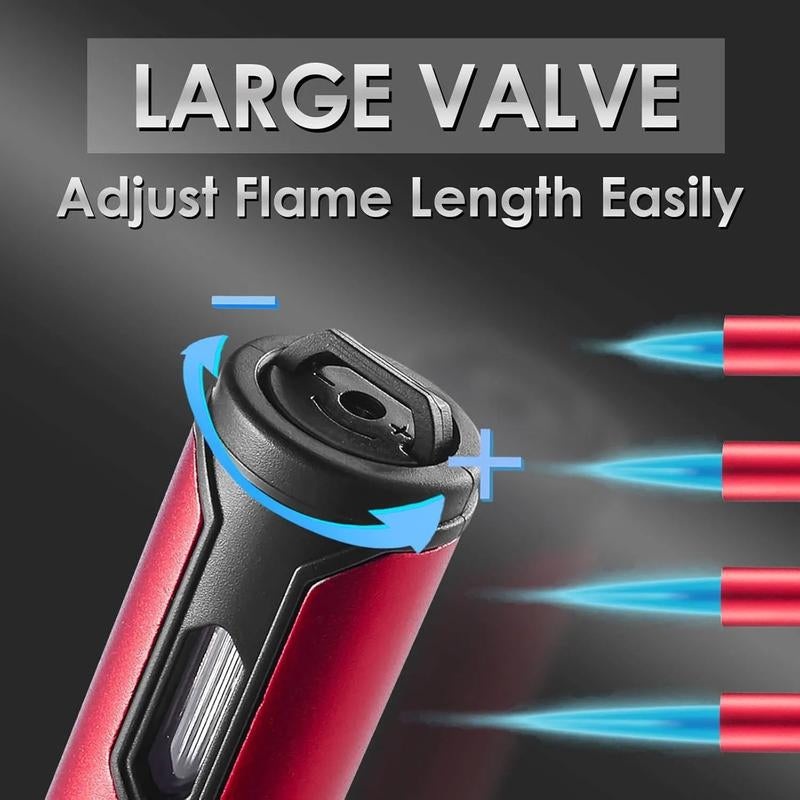 2 Pack Butane Torch Lighter, 6-Inch Refillable Pen Lighter Adjustable Jet Flame Butane Lighter for Grill BBQ Candle Camping (Gas Not Included) Raven & Ruby