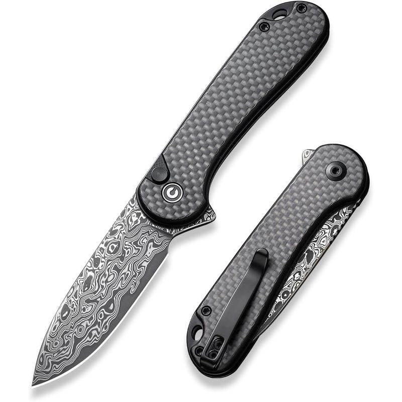 Elementum II Pocket Folding Knife, 2.96" Nitro-V Steel Blade G10 Handle Utility Knife with Deep Carry Pocket Clip for Camping Hiking Hunting C18062P-1