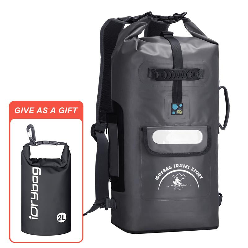 Floating Waterproof Roll-Top Dry Bag Backpack 20L/30L/40L, Waterproof Floating Dry Bags for Men, Kayak Sack,With 2L Small Dry Bag