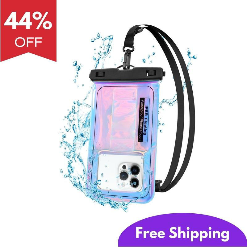 Floating Waterproof Phone Pouch, IPX68 Waterproof Phone Case with Lanyard for Iphone 1615 14 13 12 Pro Max Samsung S25 S24 S23 S22, up to 7" Phone, Beach Vacation Essentials
