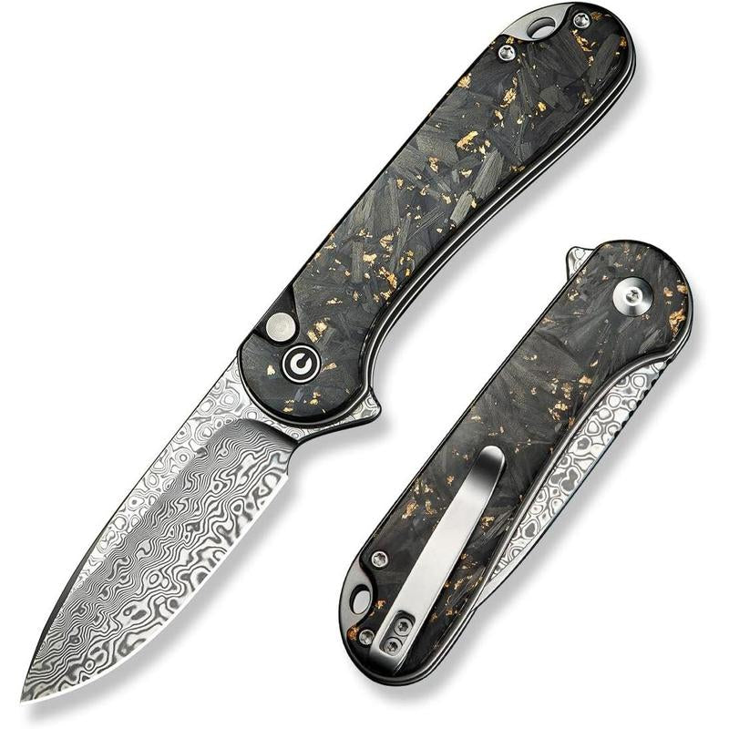 Elementum II Pocket Folding Knife, 2.96" Nitro-V Steel Blade G10 Handle Utility Knife with Deep Carry Pocket Clip for Camping Hiking Hunting C18062P-1