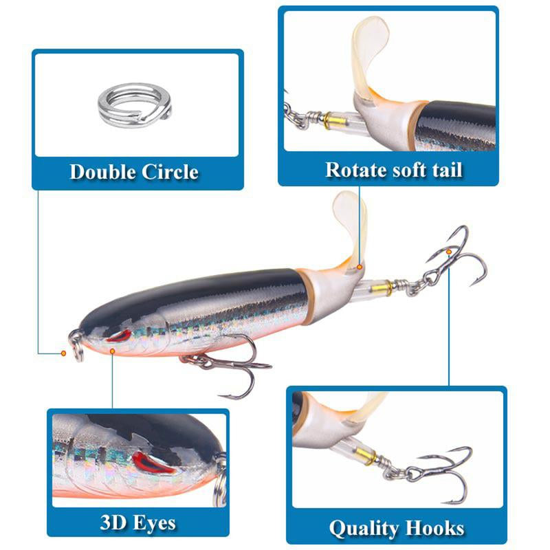 10PCS Artificial Fishing Lure, Simulation Fishing Lure with Hook, Fishing Accessories for Outdoor Fishing Equipment, Whopper Plopper, Swimbaits