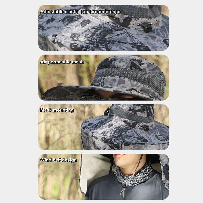EXPLORINOX Wide Brim Solar Fan Hat, Outdoor Sun Protection Cap,Supports Solar & USB Charging, for Fishing, Travel & Outdoor Sports