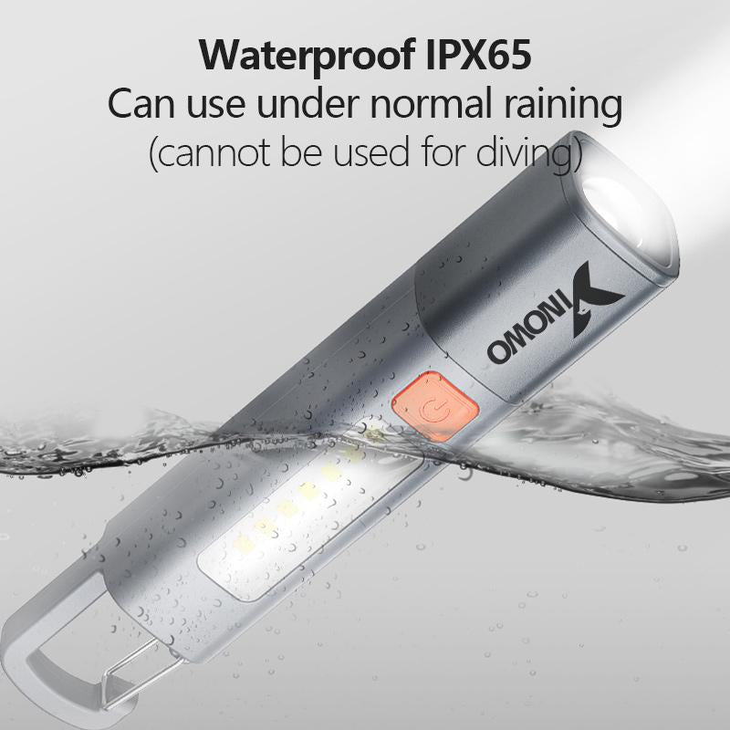 Yinowo IPX5 Waterproof Rechargeable Flashlight with 110 Lumen & 6H Runtime - Type-C Charging 3 Modes Durable for Camping Fishing Emergencies