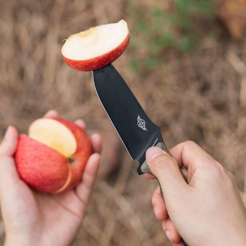 OKNIFE Fortitude 2 Full Tang Chef Knife with Leather Belt Sheath | Micarta Handle | Camping