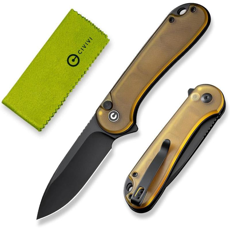 Elementum II Pocket Folding Knife, 2.96" Nitro-V Steel Blade G10 Handle Utility Knife with Deep Carry Pocket Clip for Camping Hiking Hunting C18062P-1