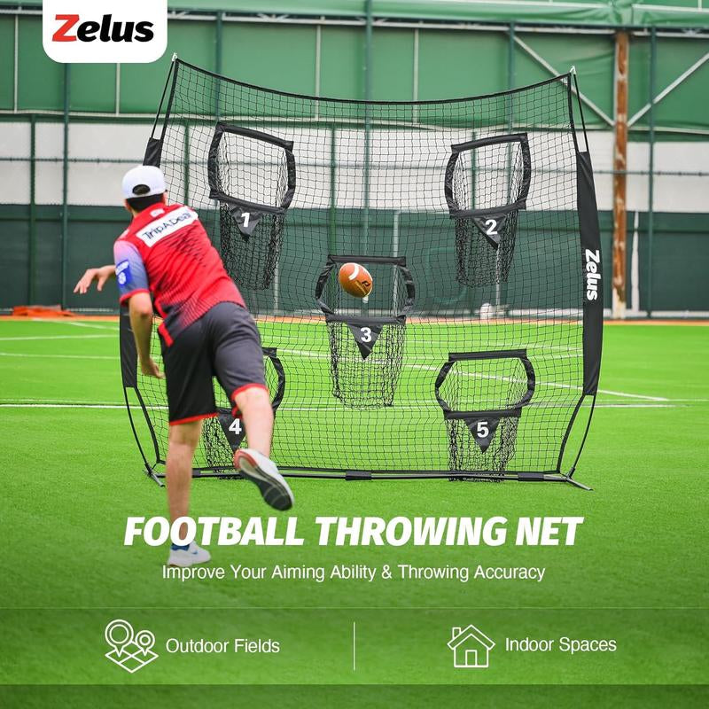 【Springtok】Zelus Football Throwing Net, Quarterback Training Equipment with 5 Target Pockets, Football Practice Throwing Passing Accuracy