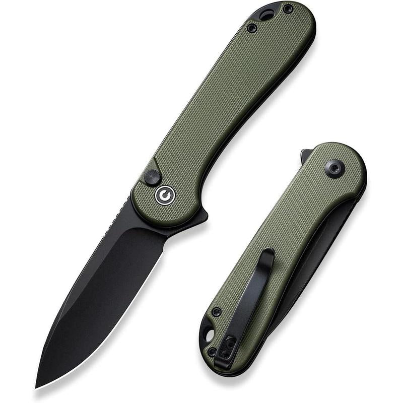 Elementum II Pocket Folding Knife, 2.96" Nitro-V Steel Blade G10 Handle Utility Knife with Deep Carry Pocket Clip for Camping Hiking Hunting C18062P-1