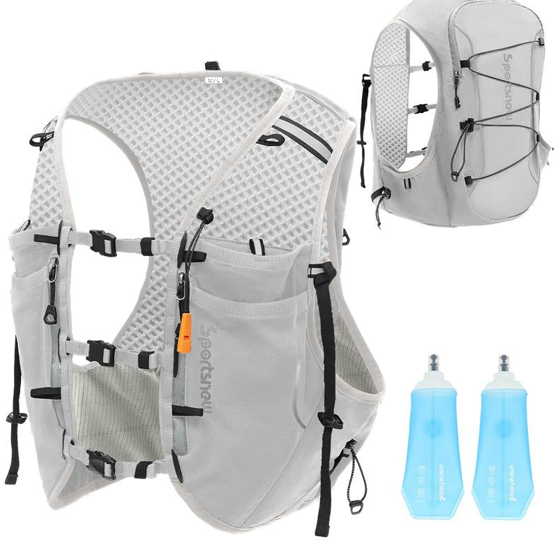 Sportsnew Running Vest for Women Men, Lightweight 10L Hydration Backpack with Waterproof Phone Pocket, 2L Water Bladder or 500Ml Soft Flasks, Breathable Pack for Hiking Trail Running Cycling Marathon