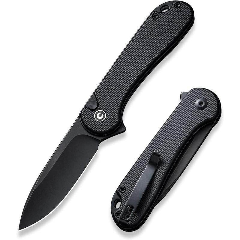 Elementum II Pocket Folding Knife, 2.96" Nitro-V Steel Blade G10 Handle Utility Knife with Deep Carry Pocket Clip for Camping Hiking Hunting C18062P-1