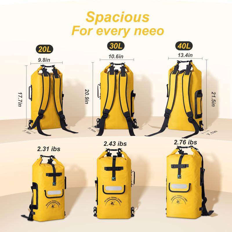 Floating Waterproof Roll-Top Dry Bag Backpack 20L/30L/40L, Waterproof Floating Dry Bags for Men, Kayak Sack,With 2L Small Dry Bag