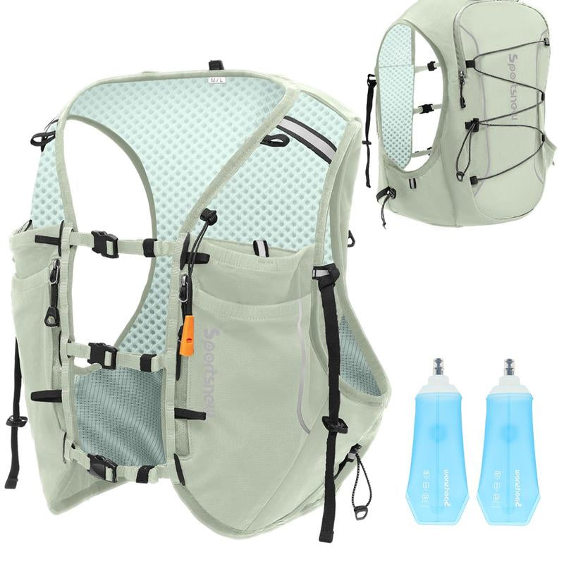 Sportsnew Running Vest for Women Men, Lightweight 10L Hydration Backpack with Waterproof Phone Pocket, 2L Water Bladder or 500Ml Soft Flasks, Breathable Pack for Hiking Trail Running Cycling Marathon