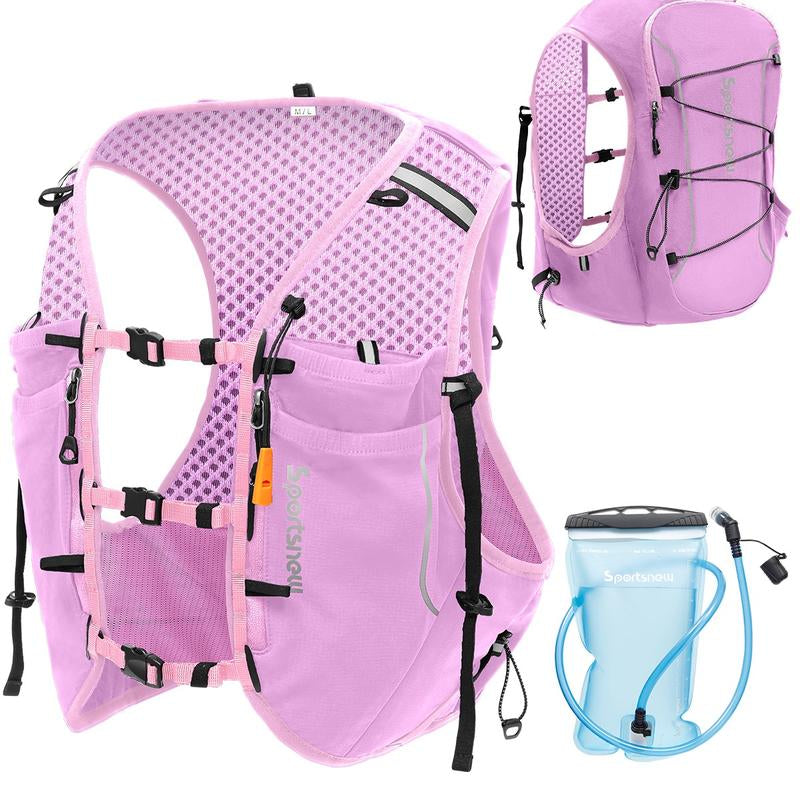 Sportsnew Running Vest for Women Men, Lightweight 10L Hydration Backpack with Waterproof Phone Pocket, 2L Water Bladder or 500Ml Soft Flasks, Breathable Pack for Hiking Trail Running Cycling Marathon