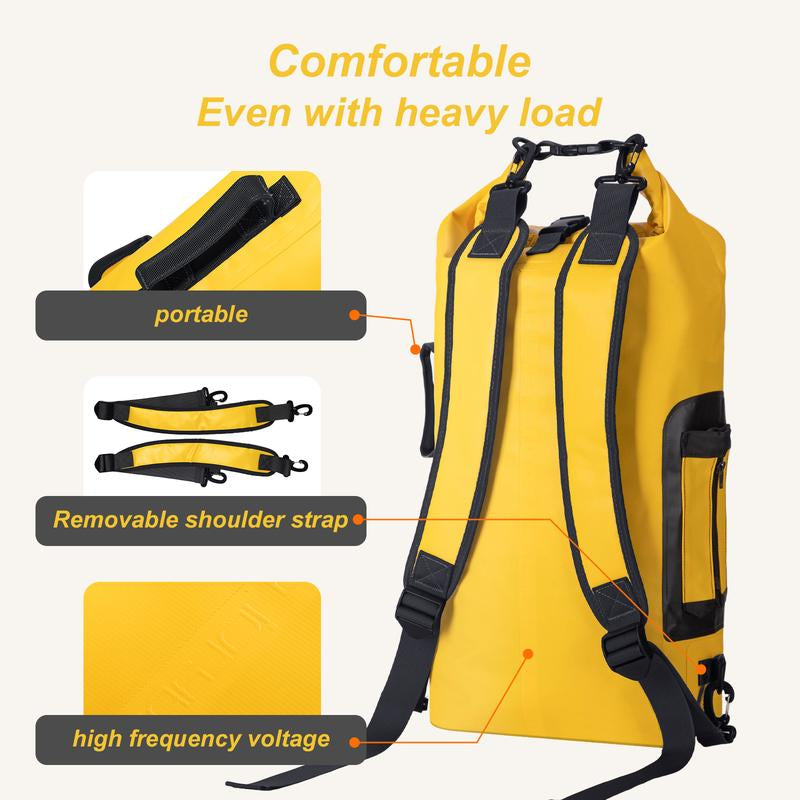 Floating Waterproof Roll-Top Dry Bag Backpack 20L/30L/40L, Waterproof Floating Dry Bags for Men, Kayak Sack,With 2L Small Dry Bag