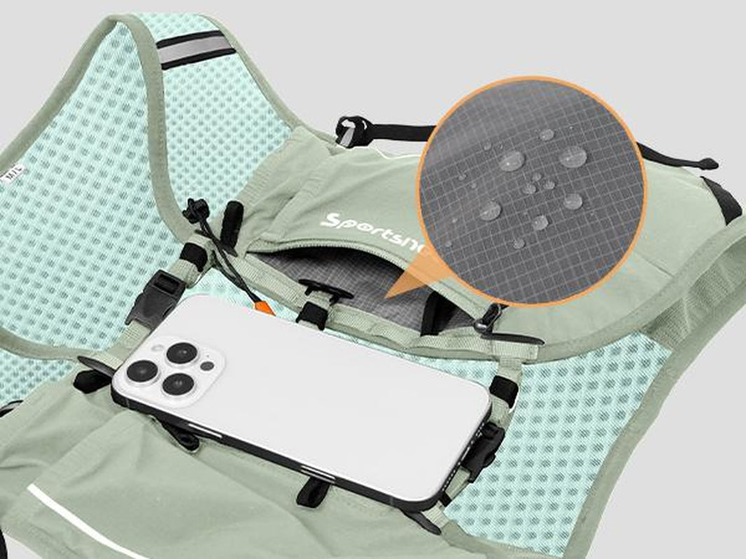 Sportsnew Running Vest for Women Men, Lightweight 10L Hydration Backpack with Waterproof Phone Pocket, 2L Water Bladder or 500Ml Soft Flasks, Breathable Pack for Hiking Trail Running Cycling Marathon