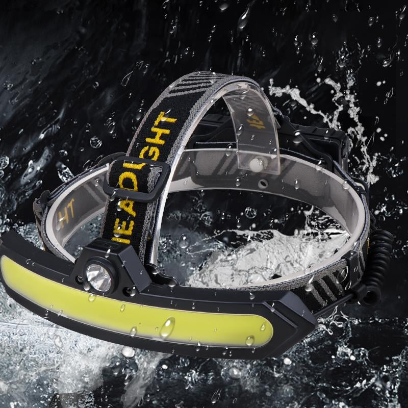 2Pcs LED Rechargeable Headlamp Super Bright, IPX4 Water Resistant Lightweight Head Light with Motion Sensor for Adult, 6 Modes COB Head Flashlight with White+Red Lights for Camping/Fishing