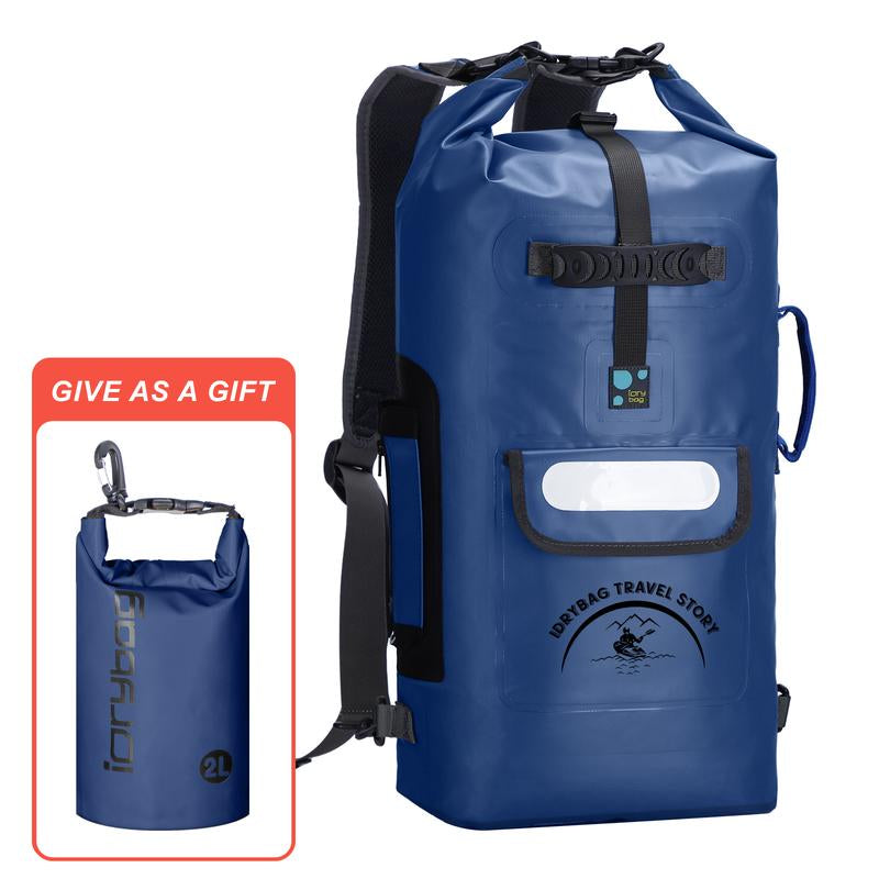 Floating Waterproof Roll-Top Dry Bag Backpack 20L/30L/40L, Waterproof Floating Dry Bags for Men, Kayak Sack,With 2L Small Dry Bag