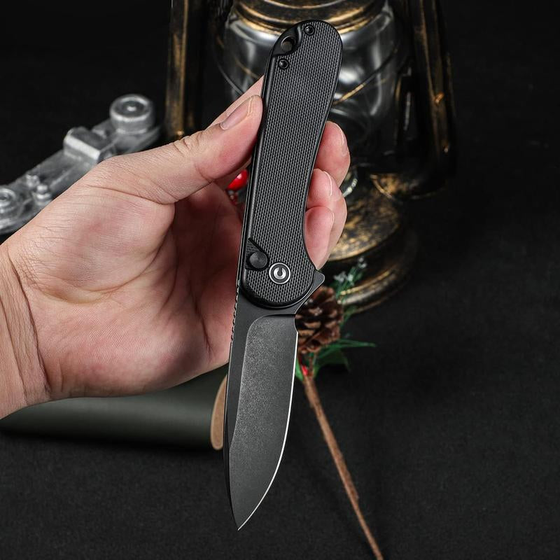 Elementum II Pocket Folding Knife, 2.96" Nitro-V Steel Blade G10 Handle Utility Knife with Deep Carry Pocket Clip for Camping Hiking Hunting C18062P-1