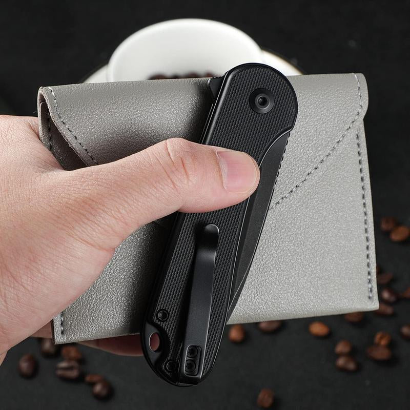 Elementum II Pocket Folding Knife, 2.96" Nitro-V Steel Blade G10 Handle Utility Knife with Deep Carry Pocket Clip for Camping Hiking Hunting C18062P-1