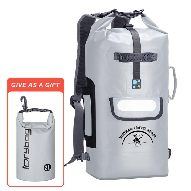 Floating Waterproof Roll-Top Dry Bag Backpack 20L/30L/40L, Waterproof Floating Dry Bags for Men, Kayak Sack,With 2L Small Dry Bag