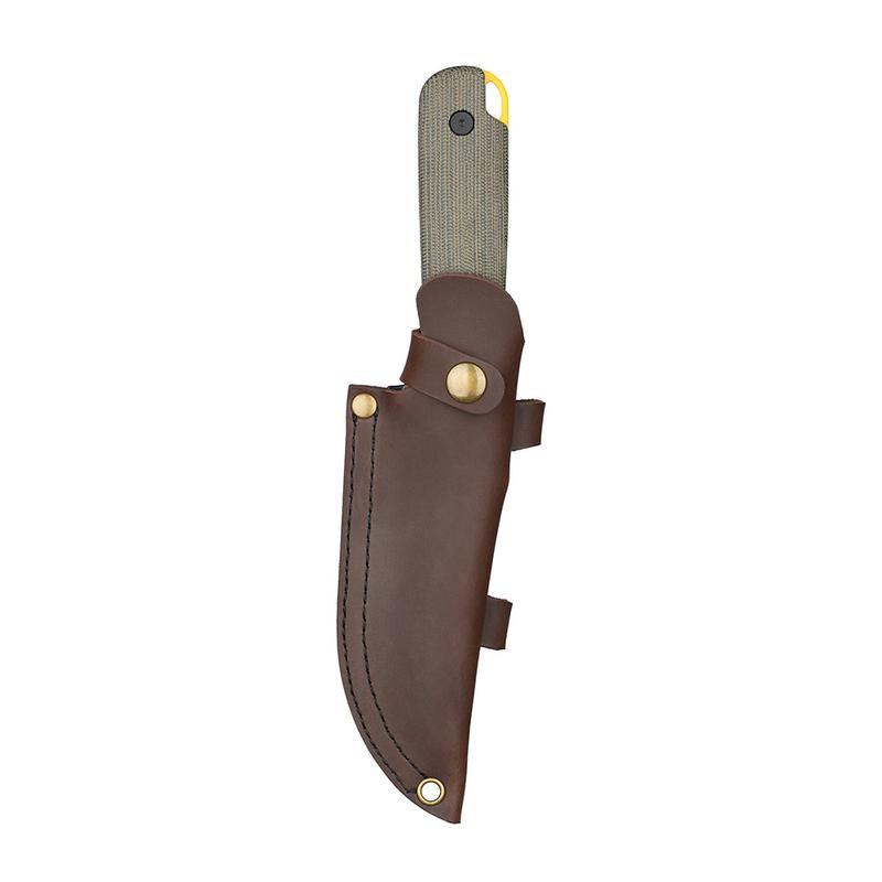 OKNIFE Fortitude 2 Full Tang Chef Knife with Leather Belt Sheath | Micarta Handle | Camping