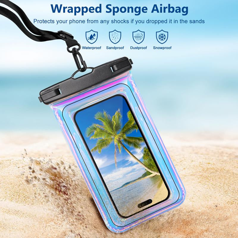 Floating Waterproof Phone Pouch, IPX68 Waterproof Phone Case with Lanyard for Iphone 1615 14 13 12 Pro Max Samsung S25 S24 S23 S22, up to 7" Phone, Beach Vacation Essentials