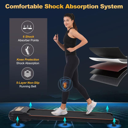 Walking Pad under Desk Treadmill for Home Office -2.5HP Walking Treadmill 0.5-4MPH 300LBS Capacity Treadmill for Walking Running