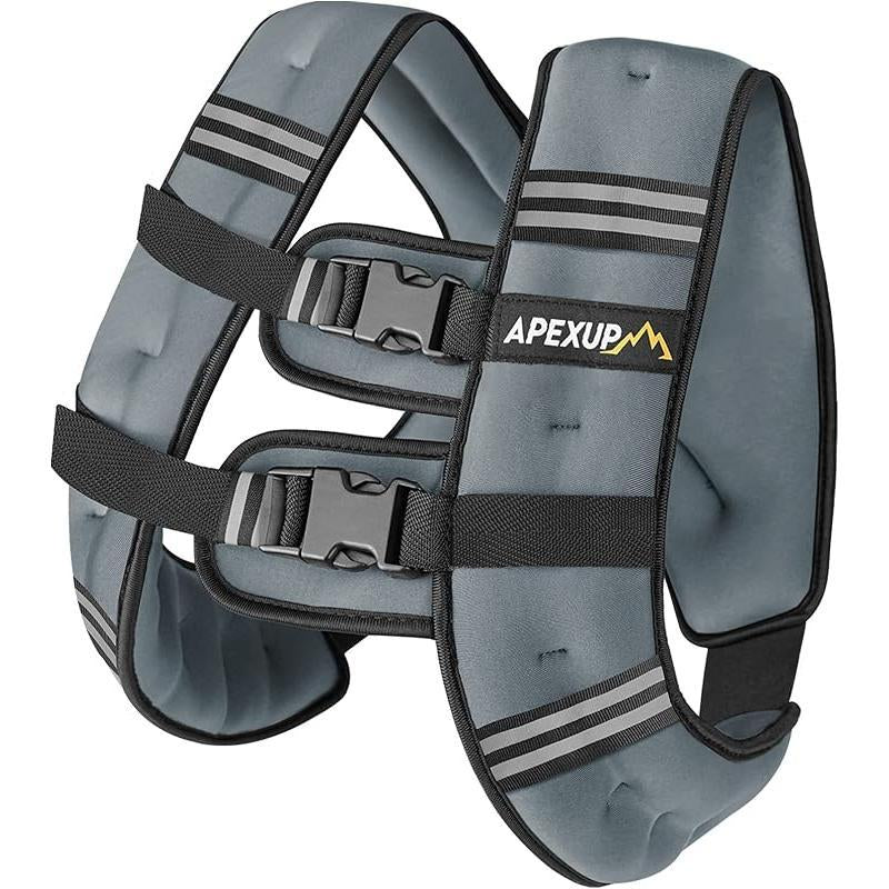 APEXUP Weighted Vest with 5Lbs/10Lbs/15Lbs/20Lbs/25Lbs/30Lbs Weights and Reflective Stripe, Weight Vest Men Women for Workout, Strength Training, Running