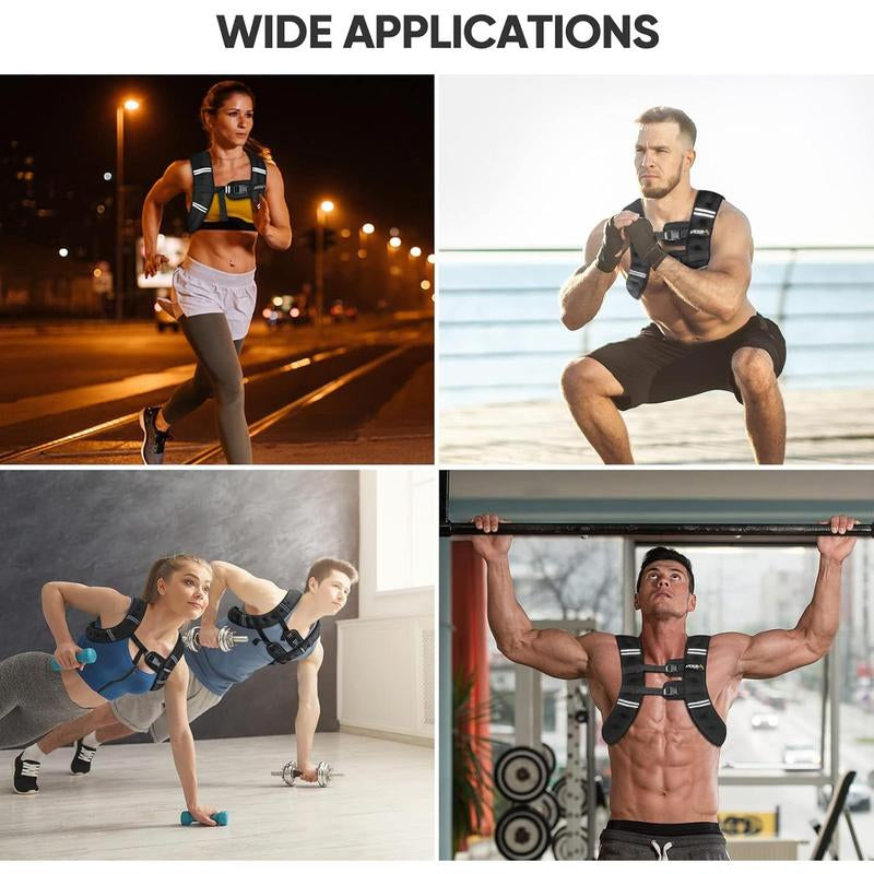 APEXUP Weighted Vest with 5Lbs/10Lbs/15Lbs/20Lbs/25Lbs/30Lbs Weights and Reflective Stripe, Weight Vest Men Women for Workout, Strength Training, Running