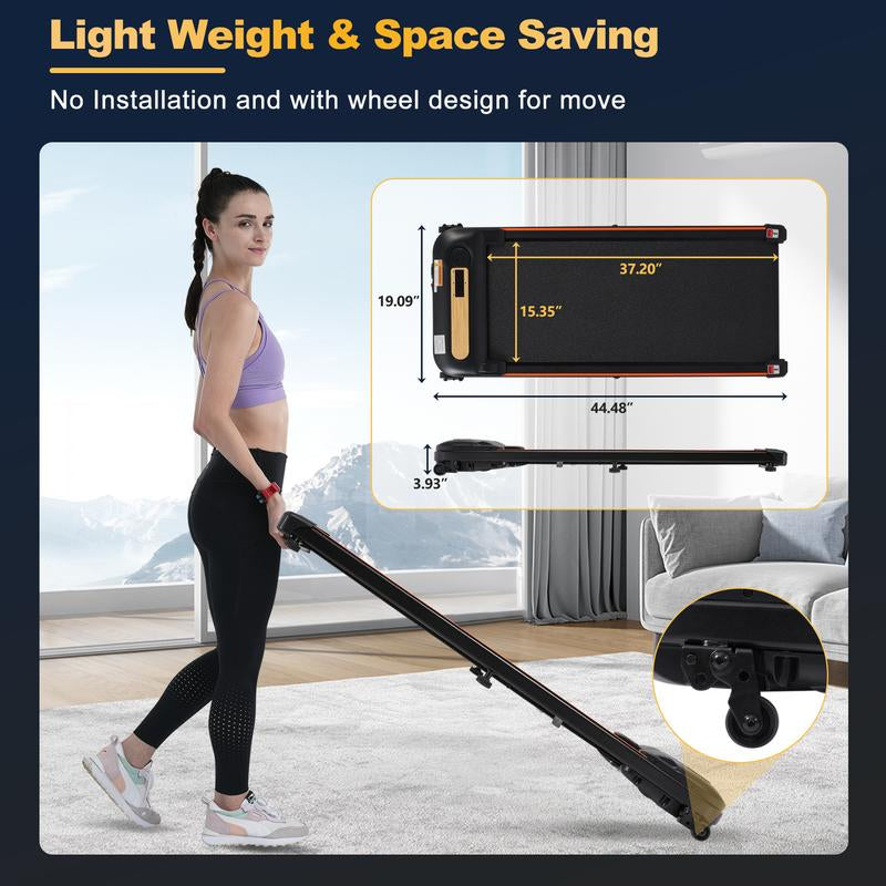 Walking Pad under Desk Treadmill for Home Office -2.5HP Walking Treadmill 0.5-4MPH 300LBS Capacity Treadmill for Walking Running