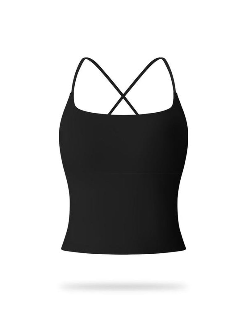 Women'S Solid Criss Cross Sports Bra, Casual Comfortable Breathable Sports Vest for Yoga Gym Workout Running, Activewear, Ladies Sportswear for All Seasons, Womenswear