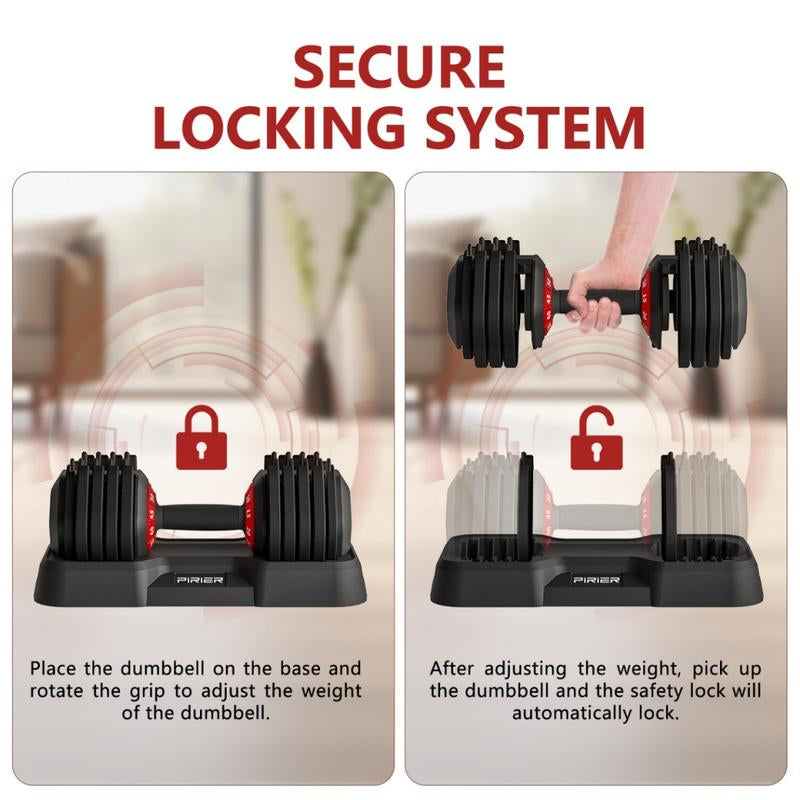 Adjustable Dumbbell 55LB Single Dumbbell 10 Weight Options Dumbbell Anti-Slip Metal Handle, Perfect for Home Gym Exercise Equipment