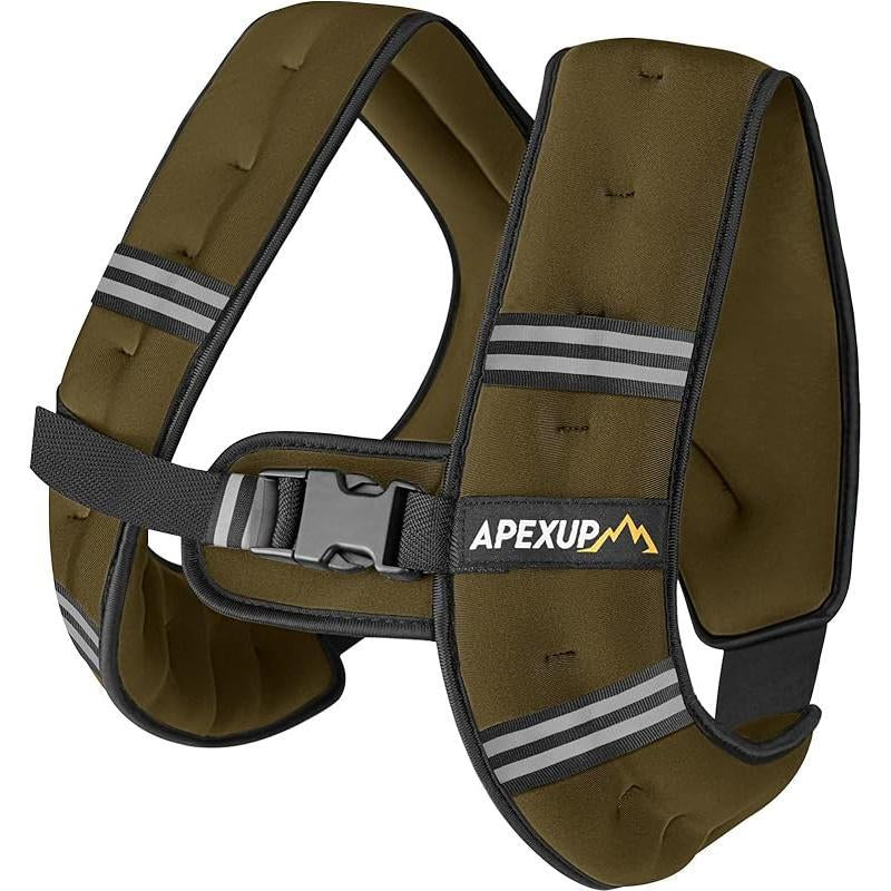 APEXUP Weighted Vest with 5Lbs/10Lbs/15Lbs/20Lbs/25Lbs/30Lbs Weights and Reflective Stripe, Weight Vest Men Women for Workout, Strength Training, Running