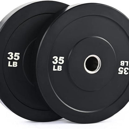【Springtok】Zelus Weight Plate Set, Twin 2" Bumper Plates, Olympic Weight Set with Rubber Barbell Dumbbell Plates Stainless Steel Inserts for Pro or Home Gyms