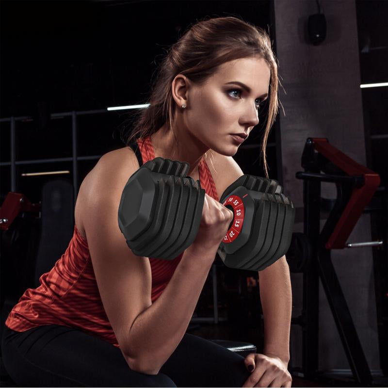 Adjustable Dumbbell 55LB Single Dumbbell 10 Weight Options Dumbbell Anti-Slip Metal Handle, Perfect for Home Gym Exercise Equipment