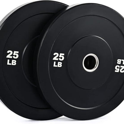【Springtok】Zelus Weight Plate Set, Twin 2" Bumper Plates, Olympic Weight Set with Rubber Barbell Dumbbell Plates Stainless Steel Inserts for Pro or Home Gyms
