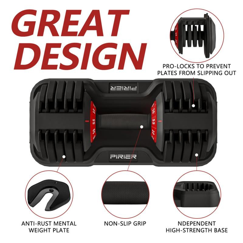Adjustable Dumbbell 55LB Single Dumbbell 10 Weight Options Dumbbell Anti-Slip Metal Handle, Perfect for Home Gym Exercise Equipment