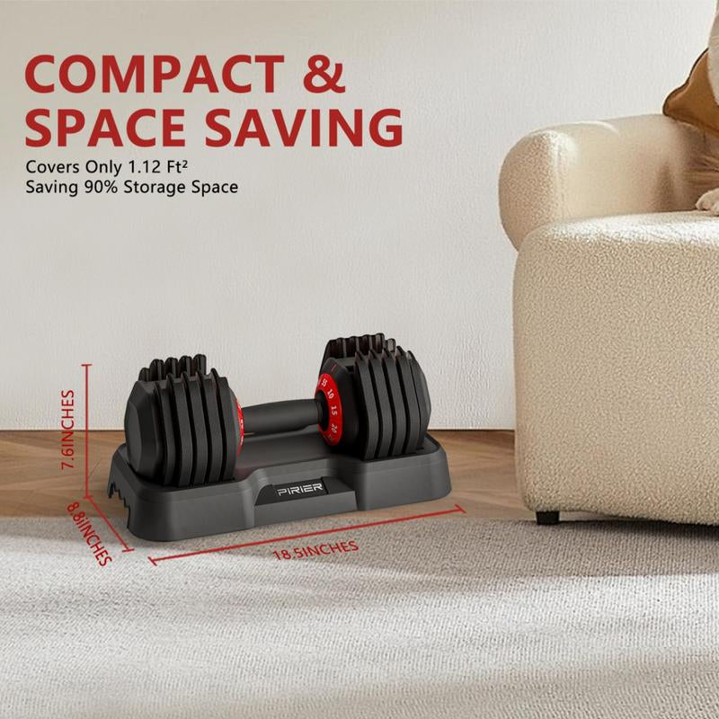 Adjustable Dumbbell 55LB Single Dumbbell 10 Weight Options Dumbbell Anti-Slip Metal Handle, Perfect for Home Gym Exercise Equipment