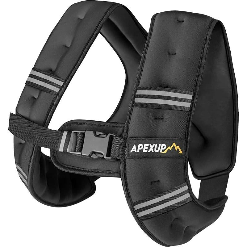 APEXUP Weighted Vest with 5Lbs/10Lbs/15Lbs/20Lbs/25Lbs/30Lbs Weights and Reflective Stripe, Weight Vest Men Women for Workout, Strength Training, Running