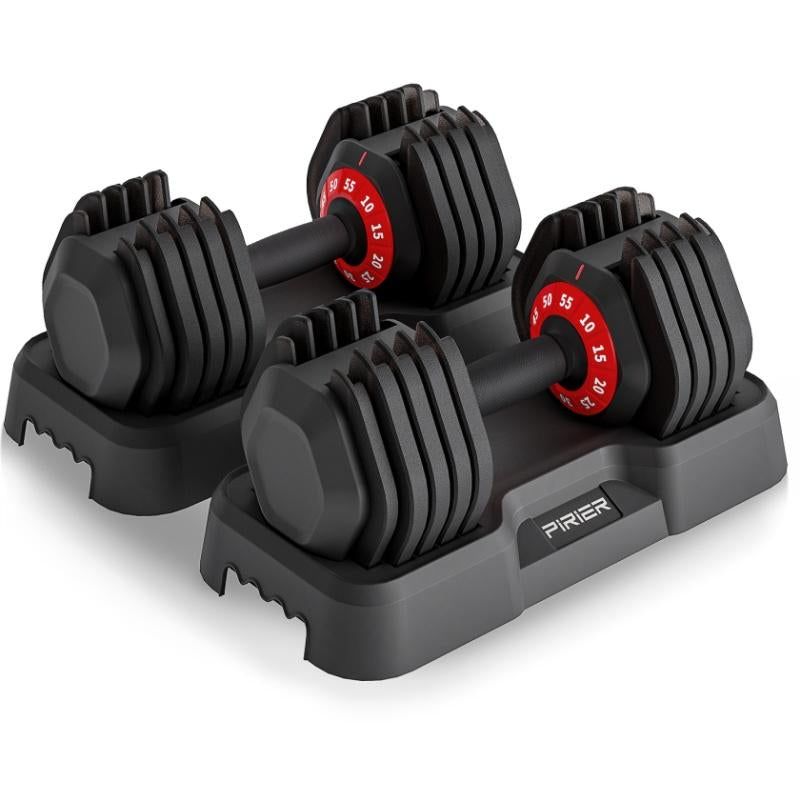 Adjustable Dumbbell 55LB Single Dumbbell 10 Weight Options Dumbbell Anti-Slip Metal Handle, Perfect for Home Gym Exercise Equipment