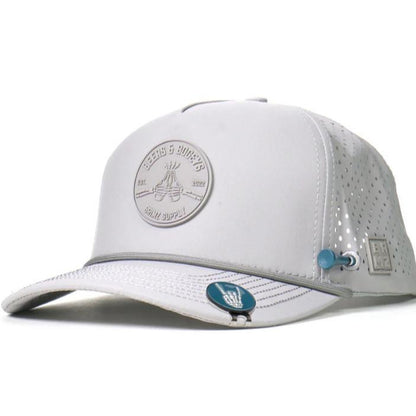 Beers & Bogeys Performance Golf Cap – Ultra-Breathable, Waterproof, and Sweat-Resistant Golf Hat for Maximum Comfort and Style, Includes Magnetic Tee Holder and 70Mm & 83Mm Ball Markers – Classic White Edition for Golfers.