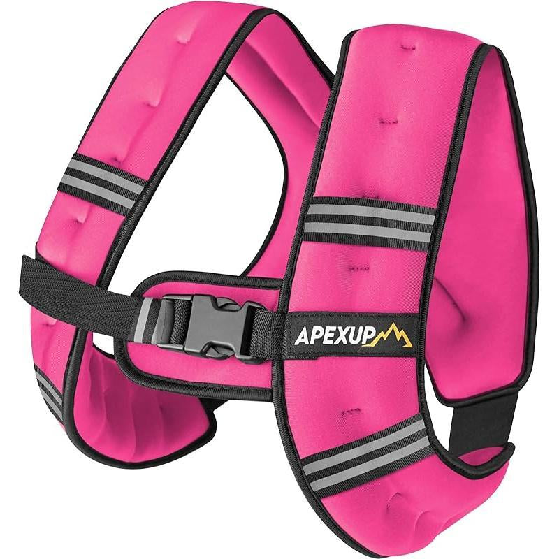 APEXUP Weighted Vest with 5Lbs/10Lbs/15Lbs/20Lbs/25Lbs/30Lbs Weights and Reflective Stripe, Weight Vest Men Women for Workout, Strength Training, Running