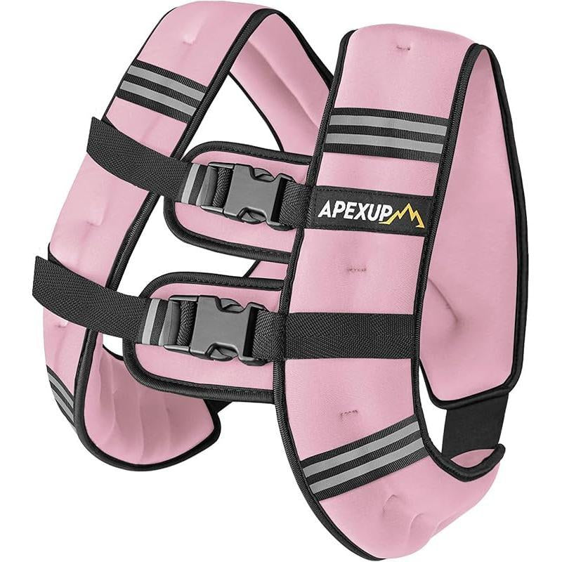 APEXUP Weighted Vest with 5Lbs/10Lbs/15Lbs/20Lbs/25Lbs/30Lbs Weights and Reflective Stripe, Weight Vest Men Women for Workout, Strength Training, Running