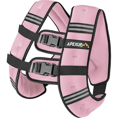 APEXUP Weighted Vest with 5Lbs/10Lbs/15Lbs/20Lbs/25Lbs/30Lbs Weights and Reflective Stripe, Weight Vest Men Women for Workout, Strength Training, Running