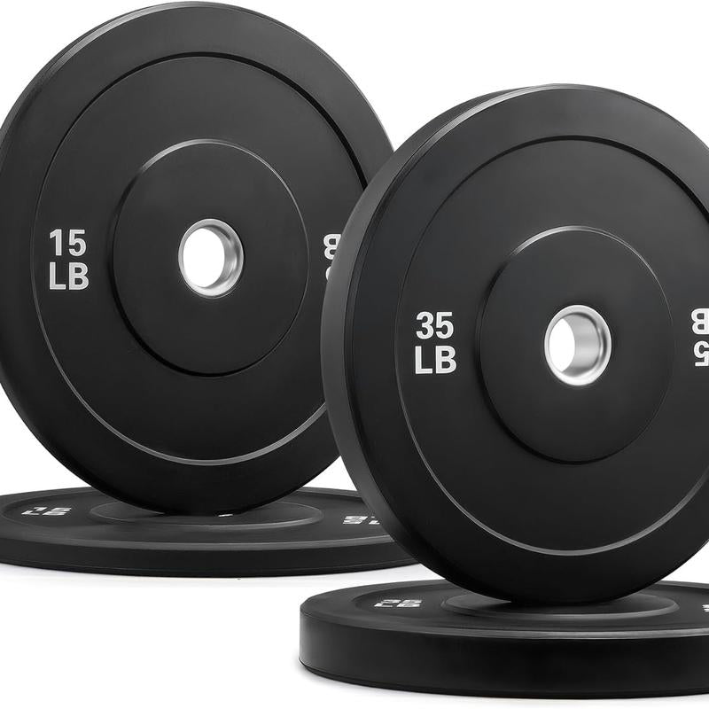 【Springtok】Zelus Weight Plate Set, Twin 2" Bumper Plates, Olympic Weight Set with Rubber Barbell Dumbbell Plates Stainless Steel Inserts for Pro or Home Gyms